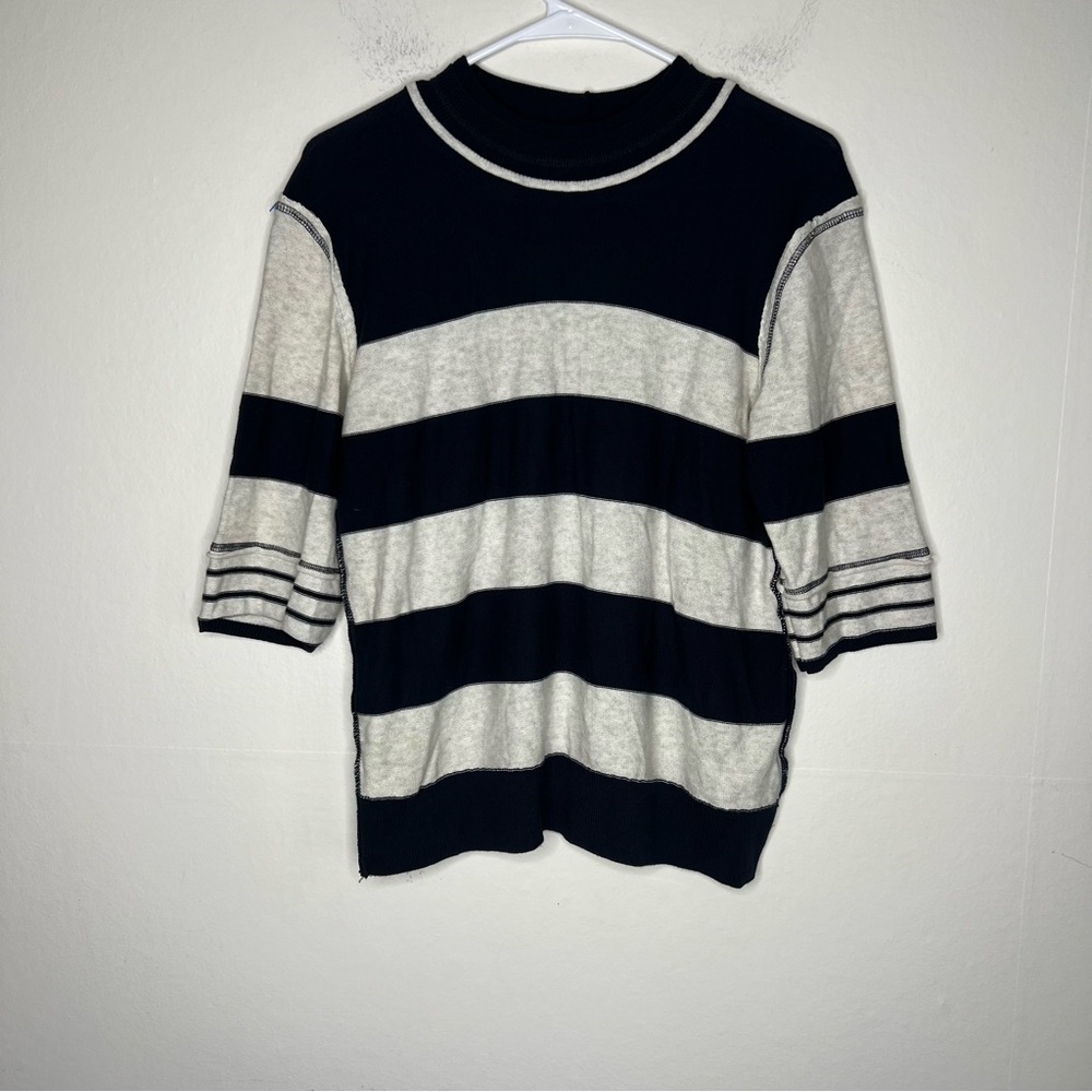 Free People Raleigh Tee in Navy Combo Sz XL Top - Picture 2 of 8